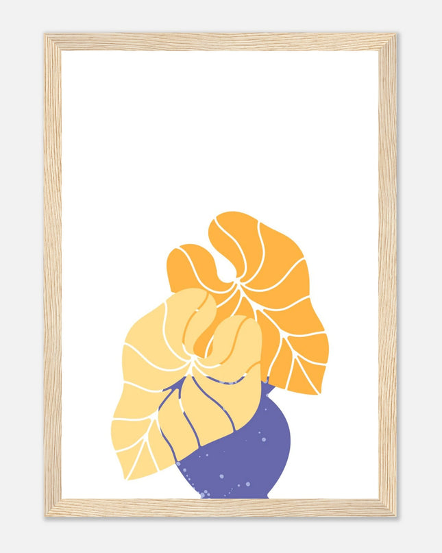 plant-wall-art-light-wood-frame