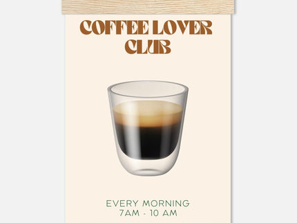 Póster Coffee Club Espresso Club ambiente cocina